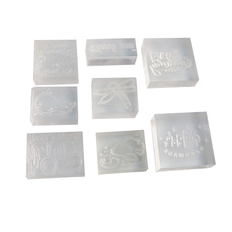 투명 DIY 비누 스탬프 수제 수제 비누 도구 개인화 서명 패턴 봉인 수지 소재 X20