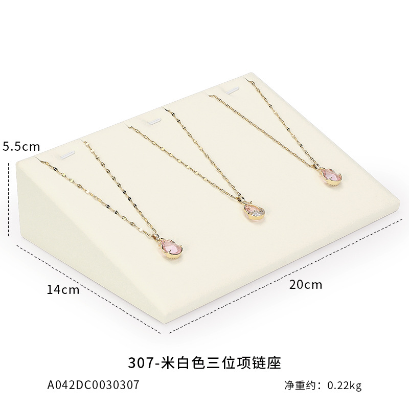 Xu Yue joyería estante de exhibición beige superfibra aretes de lujo anillo de ventana joyería mostrador accesorios