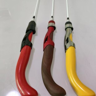 Glass steel bending ice fishing rod rotation three-color optional black and red plating