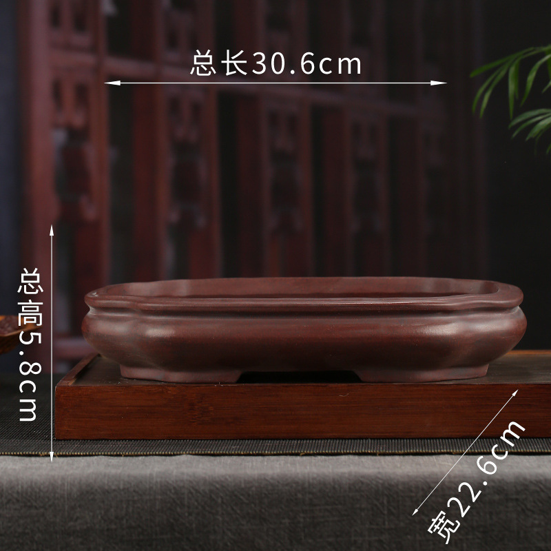 Antiguo púrpura arena maceta fábrica al por mayor grande rectangular suculenta gres bonsai simple orquídea especial maceta