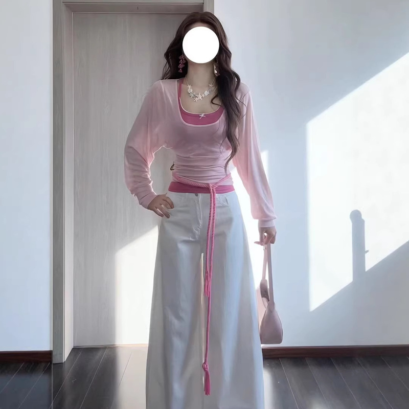 2026 Spring Fashion New French Casual Style Set with Sun-Protective Cover-Up and Camisole Wide-Leg Pants Set 2026 Spring Fashion New French Casual Style Set with Sun-Protective Cover-Up and Camisole Wide-Leg Pants Set