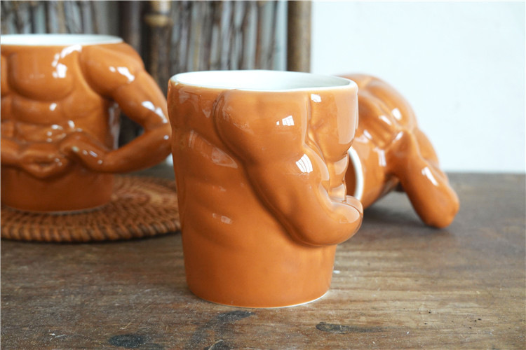 Men's Cup Muscle Cup Ceramic Mug Creative Personality Cup Coffee Cup Ceramic Cup Men's Large Capacity Cup_voghion.com