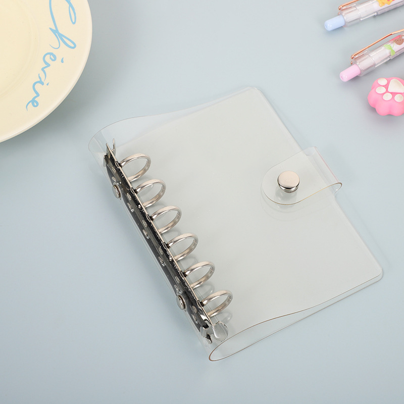 透明 PVC ソフトレザーバインダー旅行記録 A7 取り外し可能なルーズリーフブックシェルフォトアルバム収納ノートブック