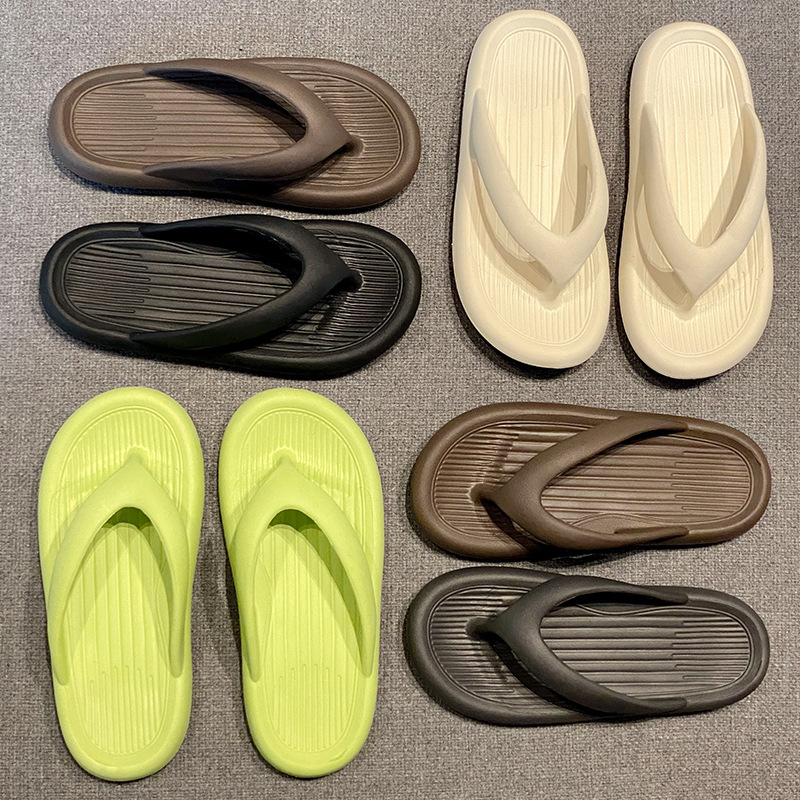 Zapatillas de suela gruesa de eva transfronteriza para hombres, sandalias y zapatillas de verano, zapatos de playa con clip, pisando mierda, pareja, chanclas, mujer