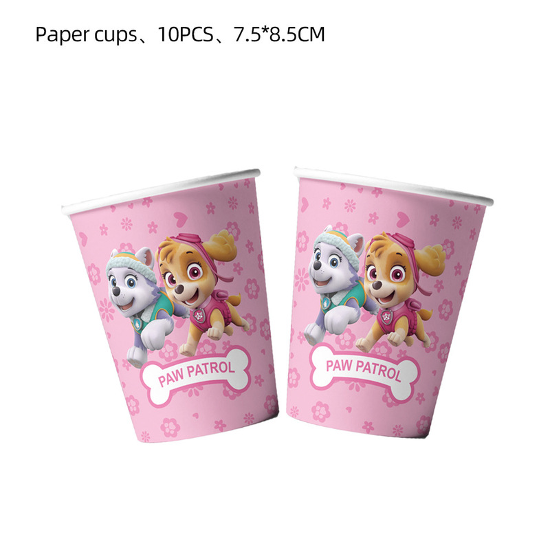 新品クロスボーダー热い贩売ピンク犬子供テーマパーティー食器ペーパートレイティッシュテーブルクロス装饰アレンジ用品|undefined