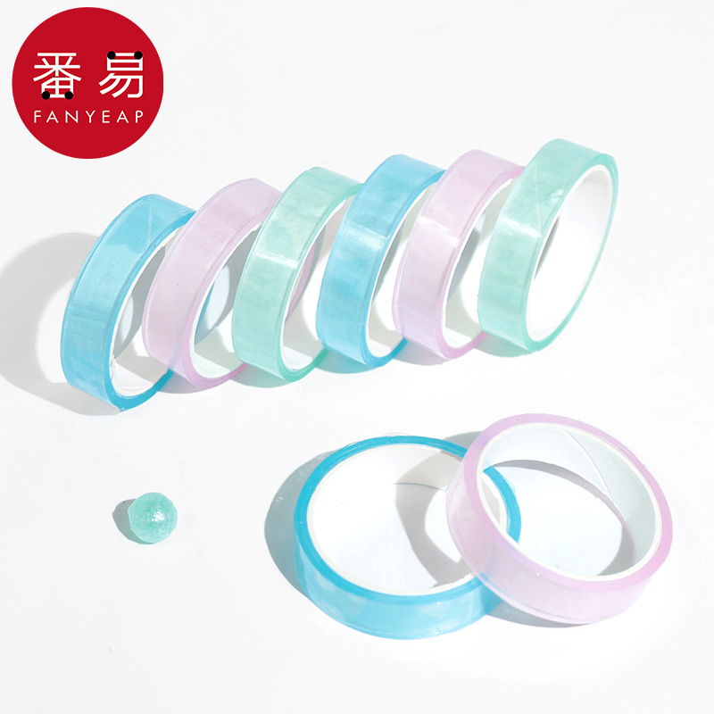 包邮/10Y粘粘球拉丝胶带A1P60-彩色透明黏黏球胶带徒手
