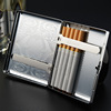 Gui Pai cigarette box white ice surface bright chromium rich and rich flowers can be installed with 18 without cigarette lighter metallic personality portable men's tide