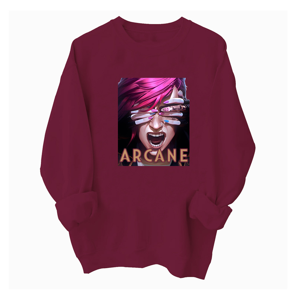Arcane Vi & Jinx Sweatshirt Harajuku Round Neck Long Sleeve