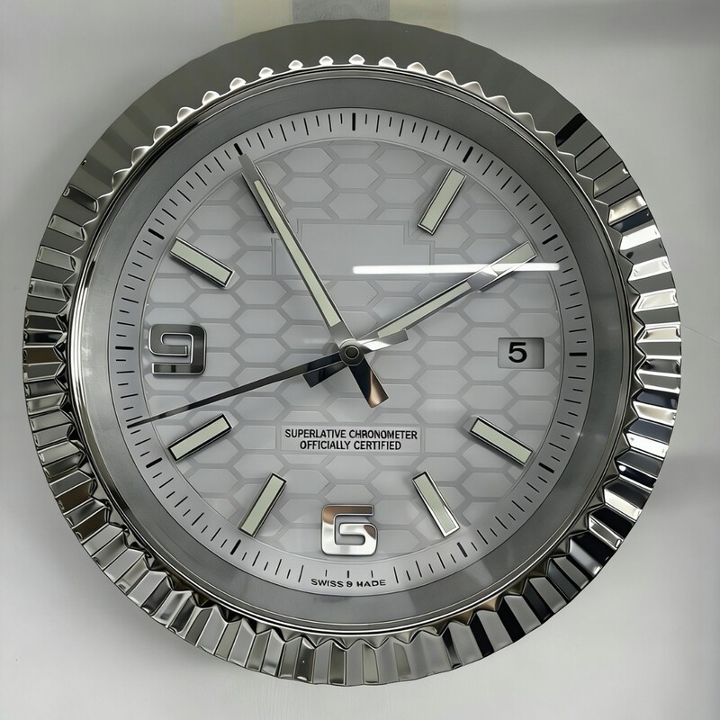14inch Wall-Mounted Living Room Decoration Metal Luminous Wall Clock, Light Luxury High-End Feel, Popular in Foreign Trade and Cross-Border Sales for Home Use