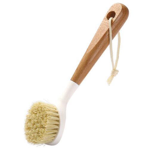 Sisal pot brush wooden handle pot washing brush multifunctional long handle kitchen cleaning pot brush non-stick oil pot brush pots and dishes bowl brush