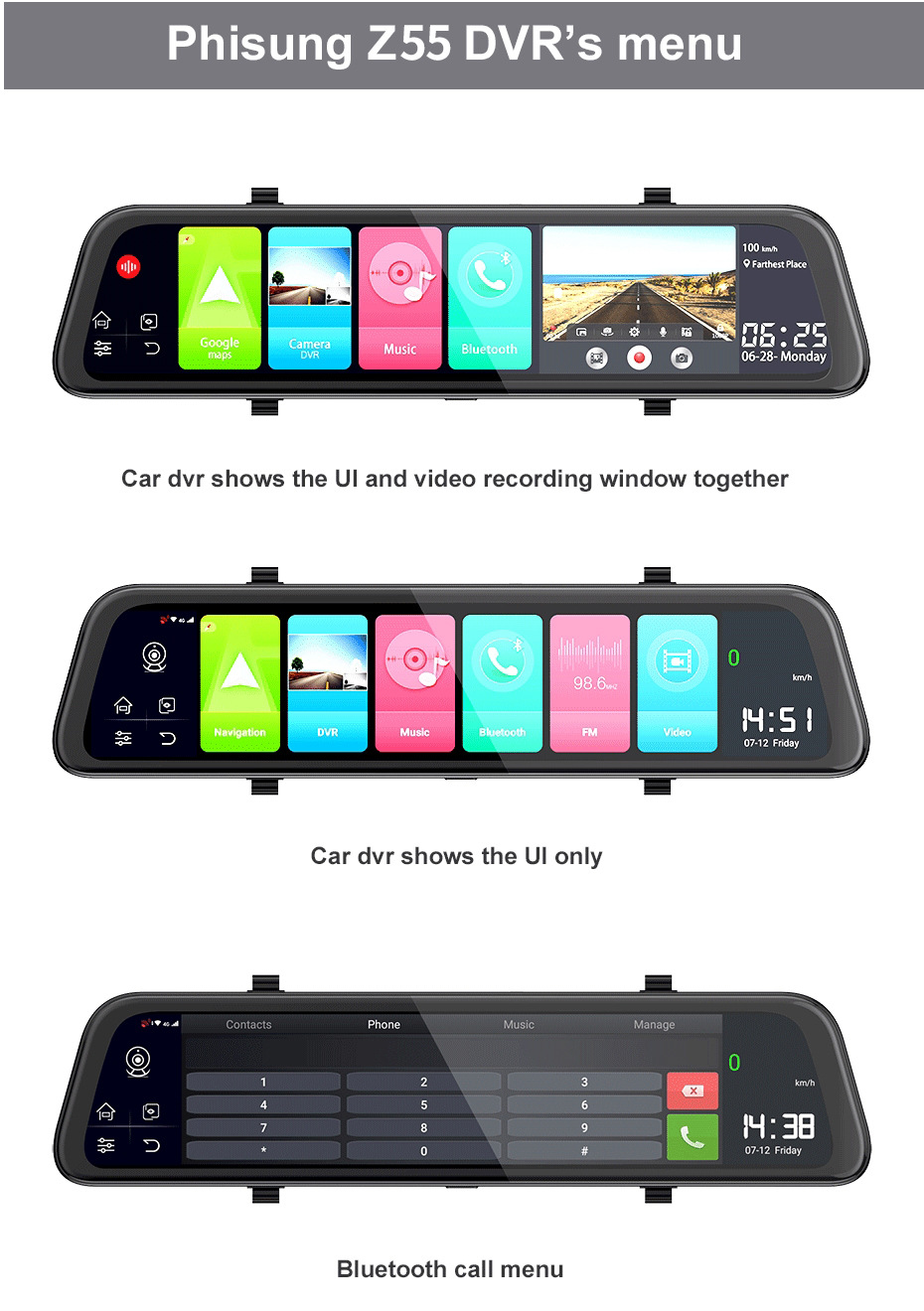 Cross-Border 9.66 10-Inch 4g Full-Screen Streaming Rearview Mirror Hd Night Vision 1080P Dual-Lens Driving Recorder