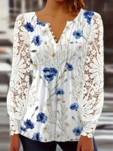 I 76171 Floral Sleeve T-Shirt ���߳���T�� ŷ������羳����ѷ