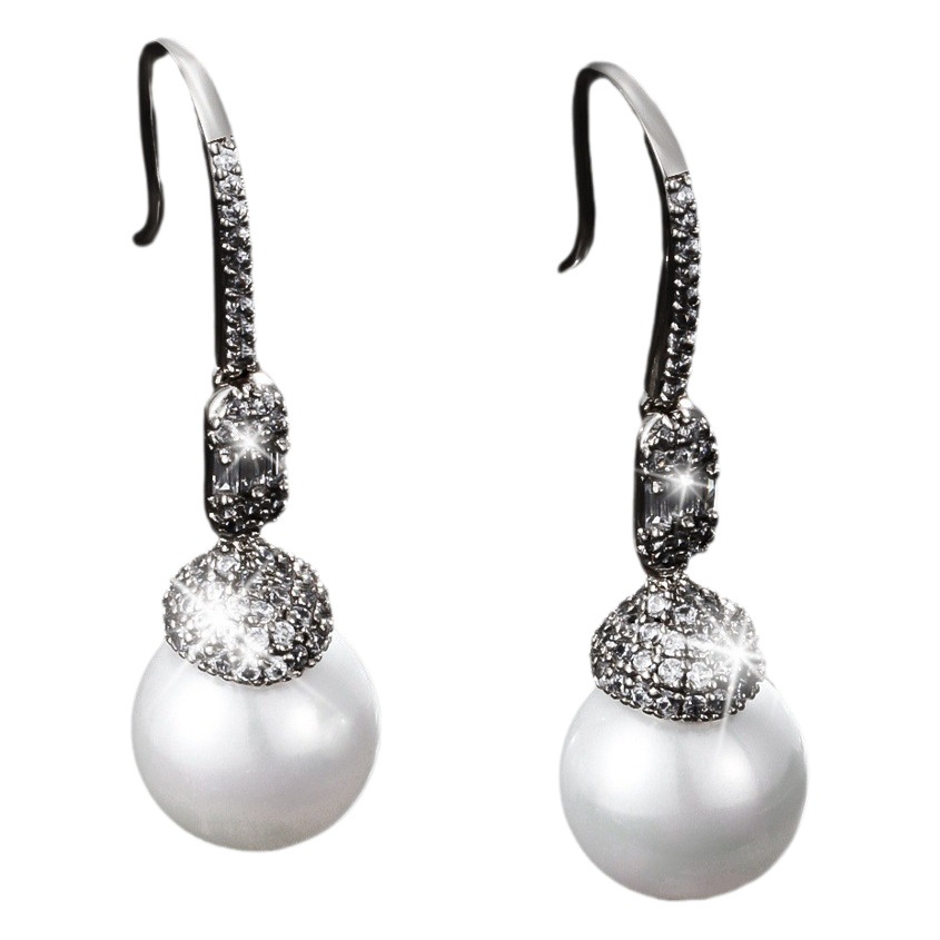 Xuping joyas de perlas estilo estilo elegante temperamento retro perlas pendientes de orejas ligero de lujo nicho ganchos de orejas para mujeres