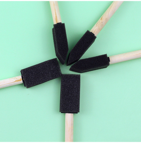 Children's early education DIY graffiti sponge shovel Wooden handle black flat head painting paint sponge brush art supplies