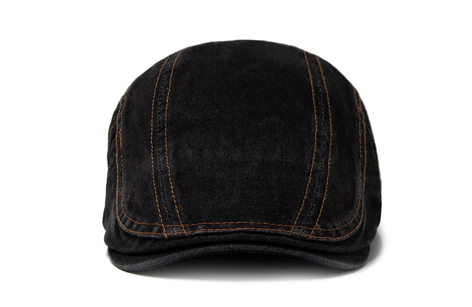 Berretto in denim lavato da uomo primaverile e autunnale, cappello a becco d'anatra in puro cotone con protezione solare, cappello femminile in stile britannico_voghion.com