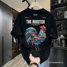 300斤啤酒肚可穿男士加肥加大特大码纯棉男装t恤肥佬胖短袖卡通