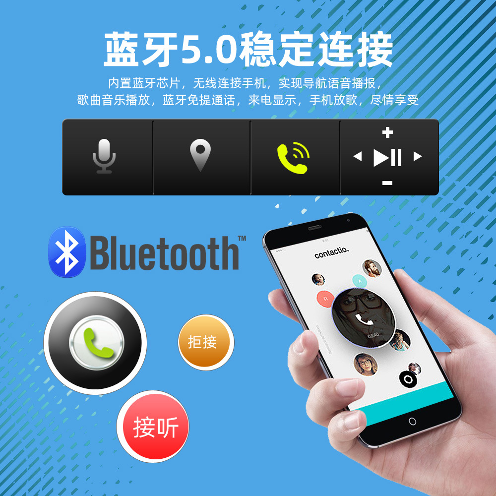 Car Dvd Player, Multifunctional Car Video Player, Car Single-Spindle Cd Player, 24V-12V, Bluetooth Hands-Free Calling