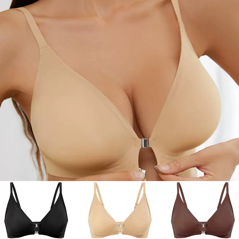 欧美大码无痕轻薄透气运动前扣式内衣性感调节肩带女士无钢圈文胸