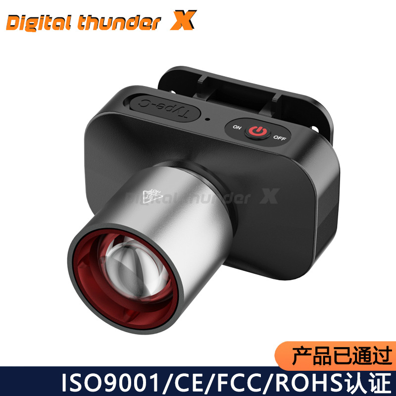 Luz transfronteriza al aire libre multifuncional zoom headlight alta luz lumen lámpara montada en la cabeza lámpara de pesca nocturna iluminación impermeable lámpara de trabajo