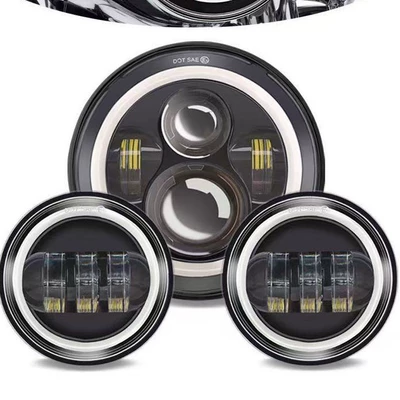 Suitable for Harley 7inch Led Headlights, 4.5inch Fog Lights, Road King Successor, Universal Full Set of Modified Lights