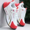 H558 white red* leather surface
