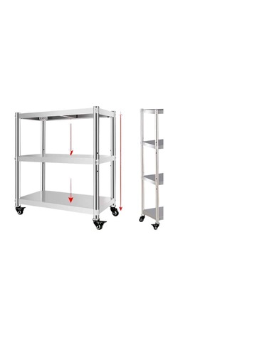 Stainless steel shelf kitchen storage rack pot rack kitchen utensil rack storage shelf with wheels movable shelf