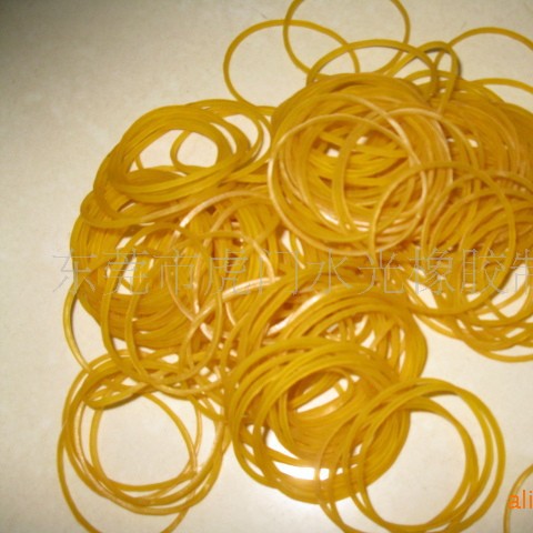 厂家自产黄白色透明抗老化耐高温橡皮筋用于出口包装