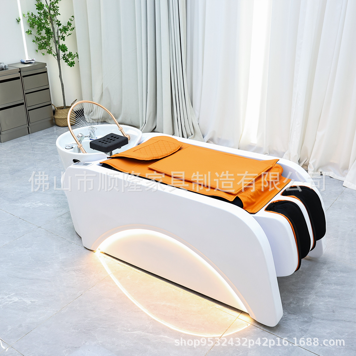 Cama de champú de masaje eléctrico automático de alta gama de comercio exterior 2025 Peluquería especial para peluquería