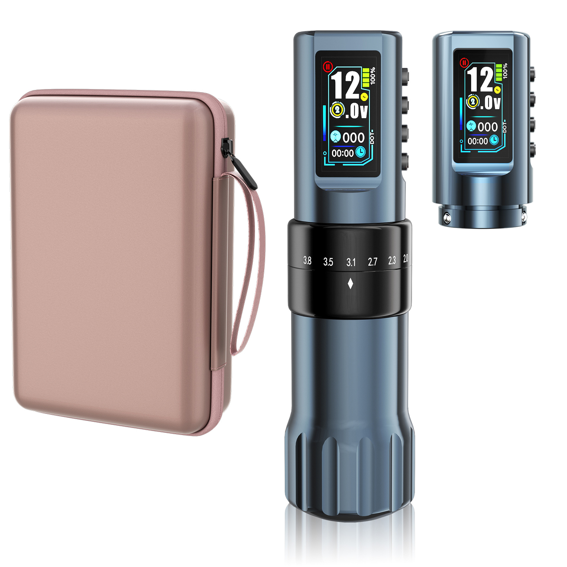 Tuffking transfronterizo doble batería ajustable máquina de tatuaje inalámbrica fuente de alimentación recargable máquina de pluma de batería de tatuaje todo en uno