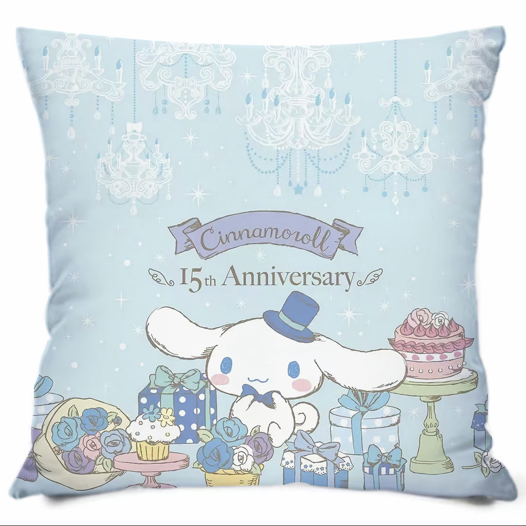 Almohada con estampado de dibujos animados de Sanrio, linda almohada de sofá para dormitorio, cojín de cabecera, cojín de asiento con soporte lumbar para coche