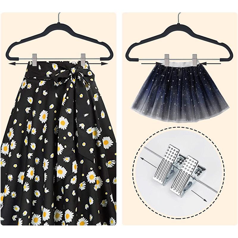 percha de ropa con clip de flocado percha de pantalones percha de ropa antideslizante para ahorrar espacio percha de ropa tienda de ropa trajes chaqueta de ropa