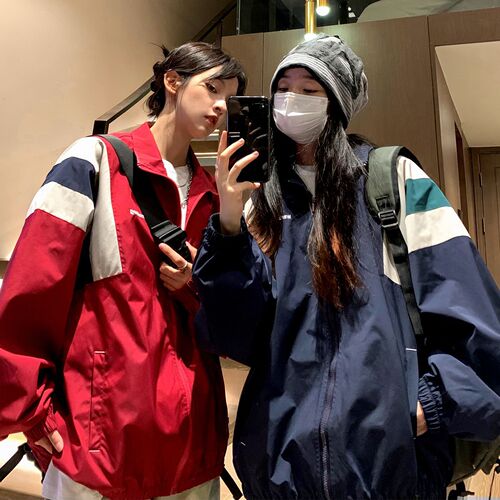 American Street Windbreaker Sport Coat Men's Couple Spring and Autumn Advanced Style Trend Brand Cleanfit Jacket