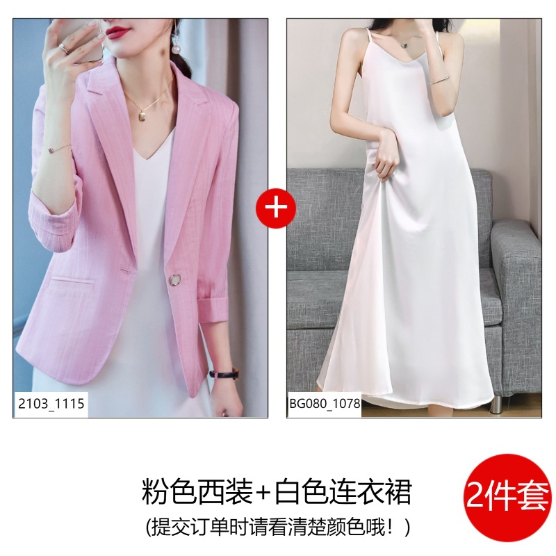 Yn2103 pink suit + RF080 white dress