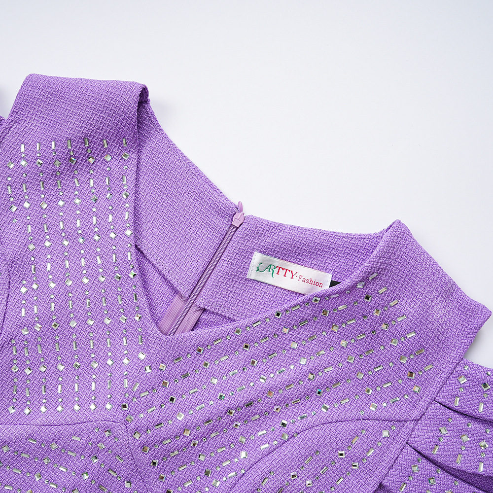 Damenbekleidung V-Ausschnitt sexy Bankettkleid in Übergröße Damenbekleidung heißes Diamant-Kleid mit kleinem Duft_voghion.com