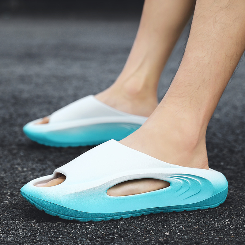 Verano chatter popularidad de moda de una zapatilla de comercio exterior pareja de tamaño grande gradiente de zapatillas de suela suave