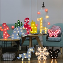 跨境亚马逊LED造型小夜灯彩灯圣诞树仙人掌火烈鸟造型灯