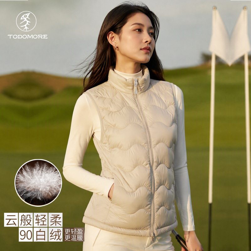 Golf Lightweight down Vest for Women, Stand-Up Collar, White Duck Down, Half-Sleeve Vest, Hiking and Cycling Sports down Vest for Men Golf Lightweight down Vest for Women, Stand-Up Collar, White Duck Down, Half-Sleeve Vest, Hiking and Cycling Sports down Vest for Men