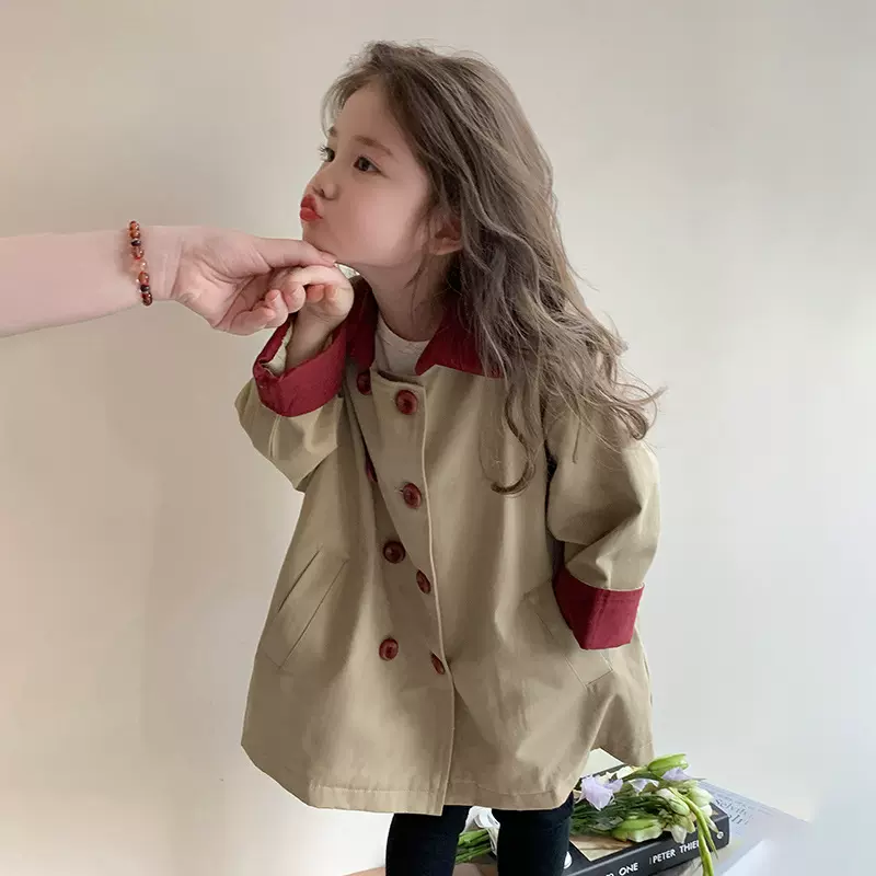 女童外套春秋款2025新款韩版儿童风衣中长款女宝宝秋装洋气衣服潮
