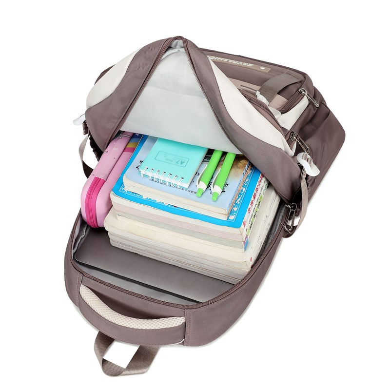 2025 pescado natural de alto valor de la cara mochila de alta capacidad multicapa de estudiantes de secundaria y secundaria simple y versátil