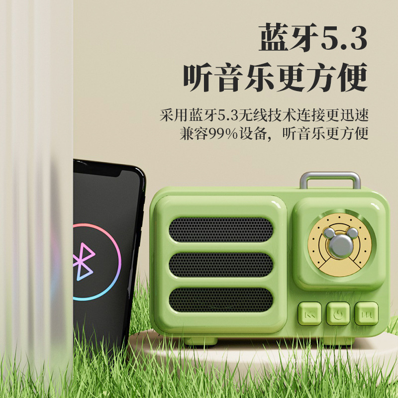 工場直売万人ファンレトロ猫王bluetoothスピーカーミニ携帯型小音響ラジオレトロプレゼント|undefined