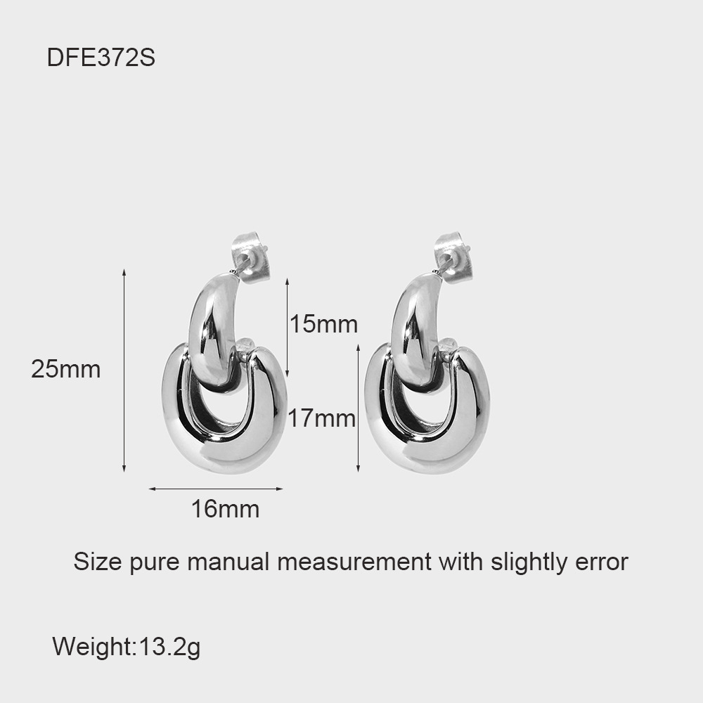 15g Weight 0.03µm-0.05µm Gold Plating Thickness PVD Coated Gold Plating Process 304 Stainless Steel Ear Needle Material 18K Real Gold Plated Plating Material Drop Earrings Classification 1 Pair Lady Geometric Plating 304 Stainless Steel Drop Earrings