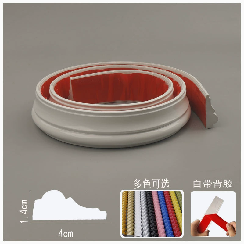 PVC Soft Edge Strip Self-Adhesive, Curved Ceiling & TV Wall Molding, White, Various Widths