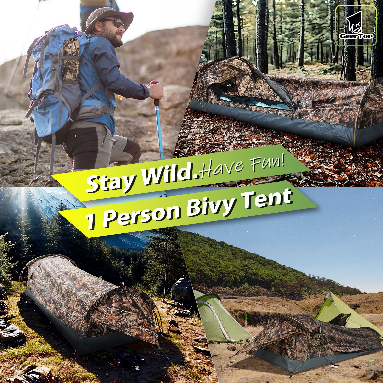 Carpa de túnel individual transfronteriza, protección contra tormentas al aire libre, ciclismo, montañismo, camping, carpa de campamento ligera a prueba de viento portátil