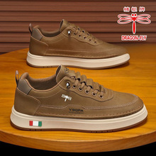 蜻蜓牌正品男鞋2025新款皮鞋男士透气鞋子软底防滑休闲潮流板鞋子