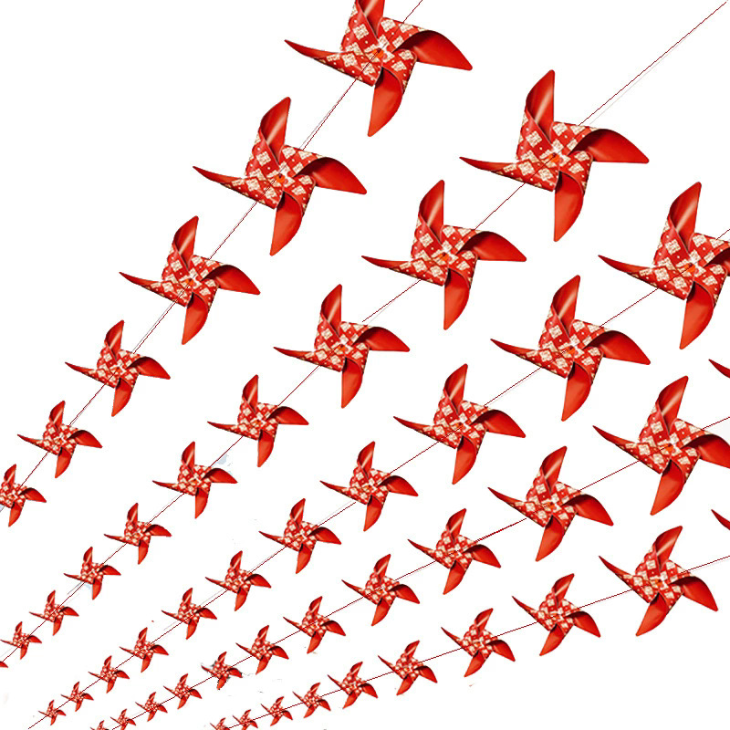 Banderas de color escenas de boda decoración de jardín linternas de boda jardín rural suministros de boda exteriores molino de viento exterior