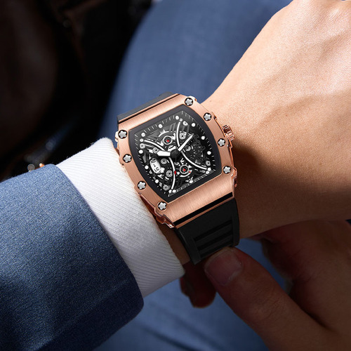 Cross-border brand watches men's watches trendy waterproof men's watches student personalized barrel-shaped quartz watches wholesale