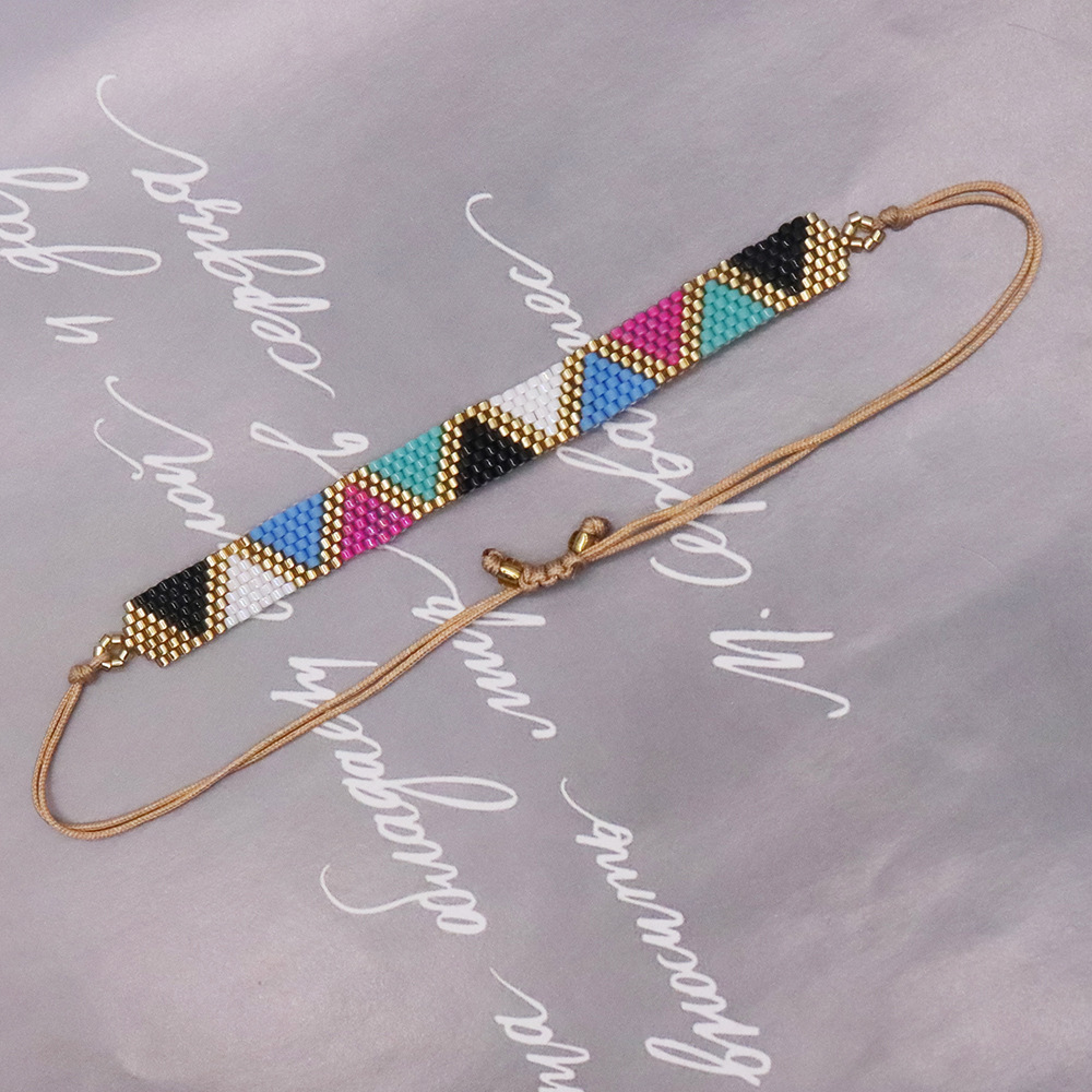 Triangle Pattern Bohemian Triangle Glass Knitting Unisex Bracelets 1 Piece