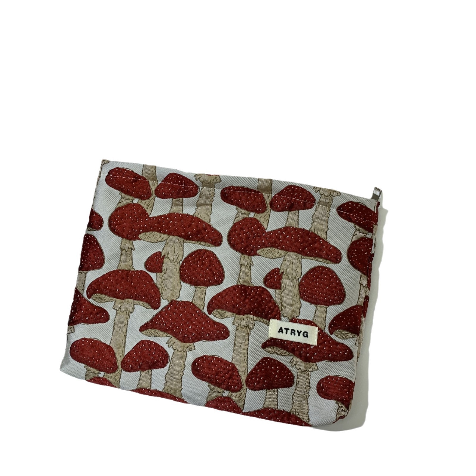 Bolsa de maquillaje, una bolsa de almacenamiento de hongos transfronterizos portátiles Jacquard, bolsa de almacenamiento de maquillaje de alto valor nominal