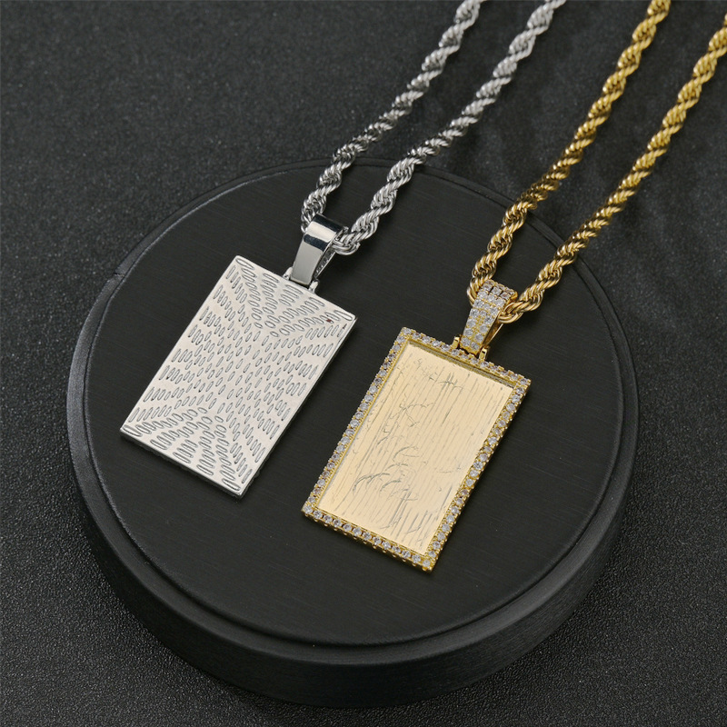 Wholesale Bijoux Pendentif De Marque Rectangulaire Collier En Cuivre Nihaojewelry display picture 8