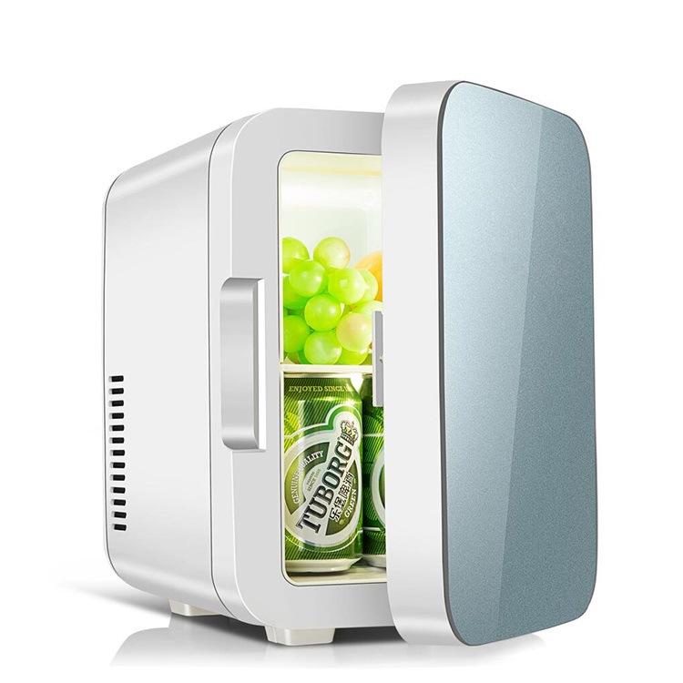 Nuevo refrigerador portátil para automóvil de 6L con panel de vidrio, refrigerador para dormitorio, doble uso para el hogar y el automóvil, refrigerador para automóvil para exteriores